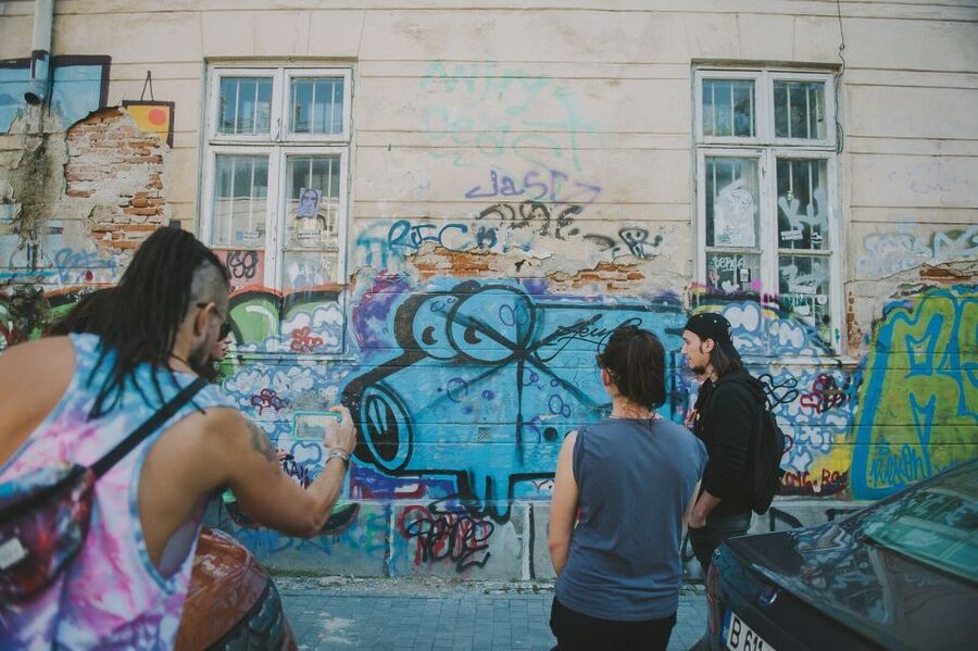 Bucharest Alternative Walking Tour - The first secret hangout and the biggest murals you might miss