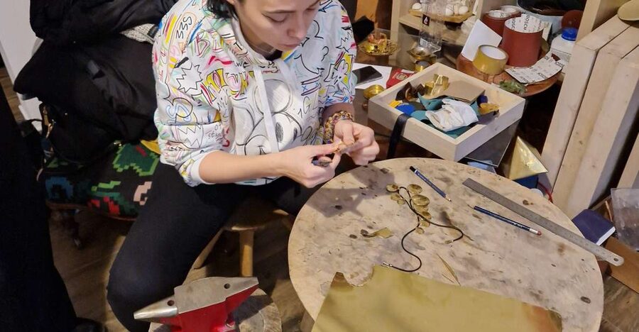 Bucharest: Real Roma Community - Crafting Workshop - Inside the boutique workshop: cooper crafting with a Roma maestro
