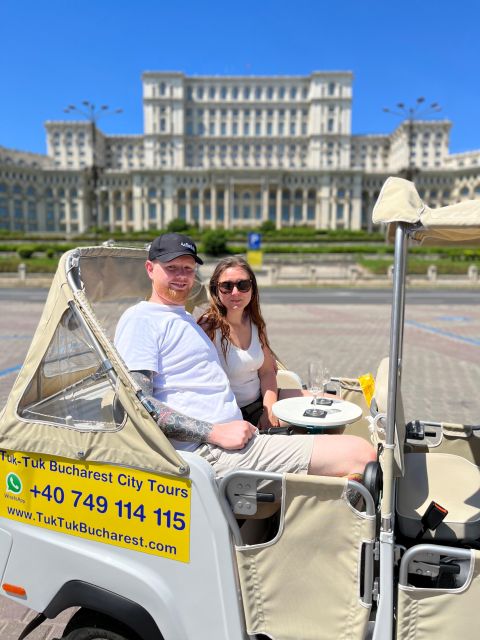 Bucharest: Romantic Tuk Tuk Tour with miniBAR - Triumphal Arch and Revolution Square: built for photos, not just passing