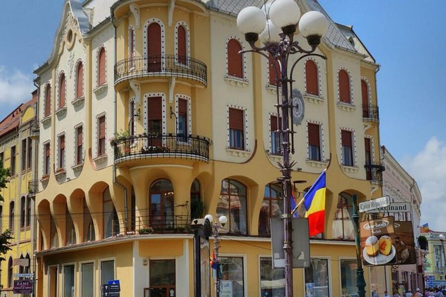 Oradea city tour - Black Eagle Palace Visit: Where Style Meets Street Level