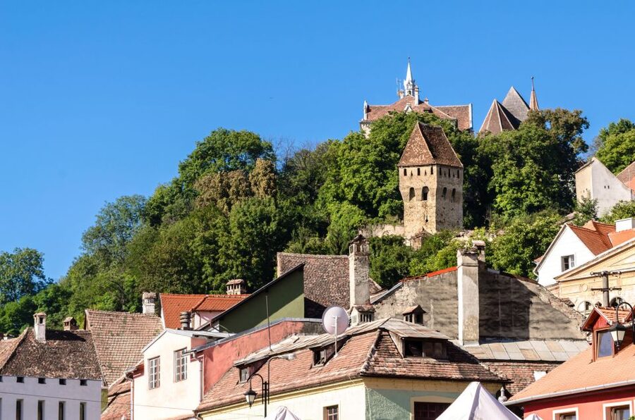 Sighisoara: Candlelight Tour of Dracula's Home Town - The Church on the Hill and the steep stairs that feel like a story prop