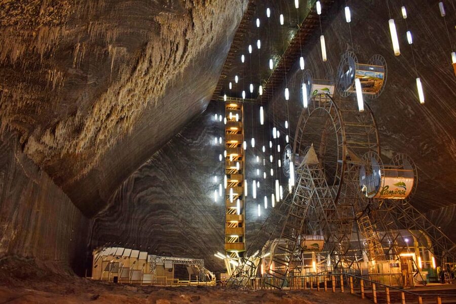 Turda Salt Mine 4h guided tour from Cluj - Underground amusement time: games, quiet benches, and salty air